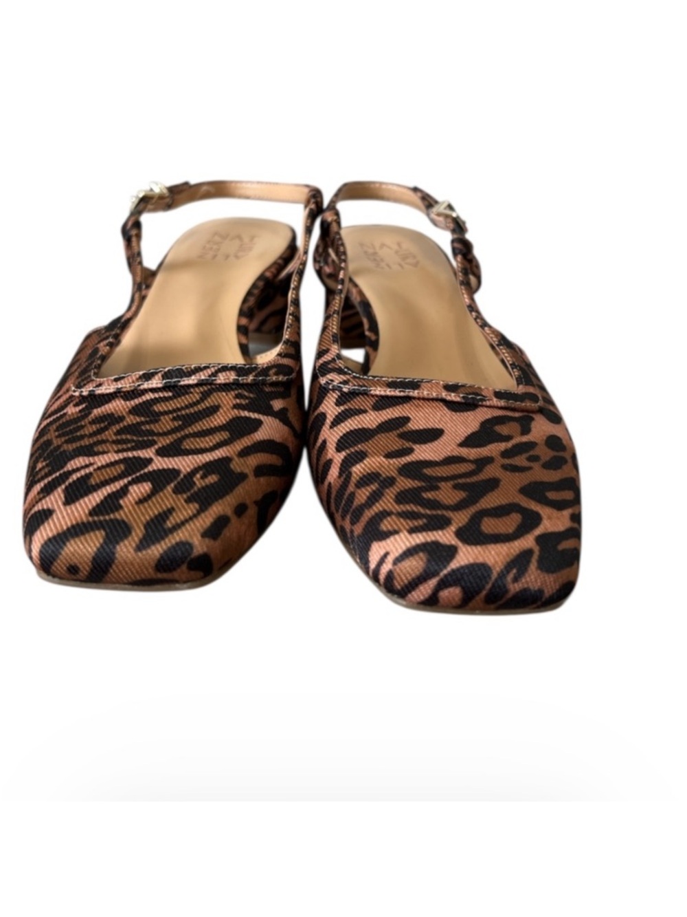 Naturalizer Harper Leopard Print Slingback Pumps Square Toe Block Heel - Picture 6 of 10